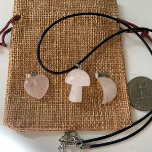 Bundle Rose Quartz pendants Rose Quartz Necklace Rose Quartz Crystal Pendants
